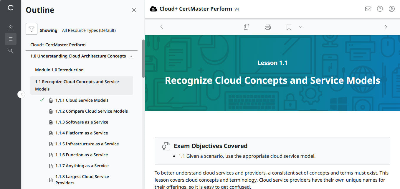 CertMaster Perform de CompTIA Cloud+ (CV0-004)