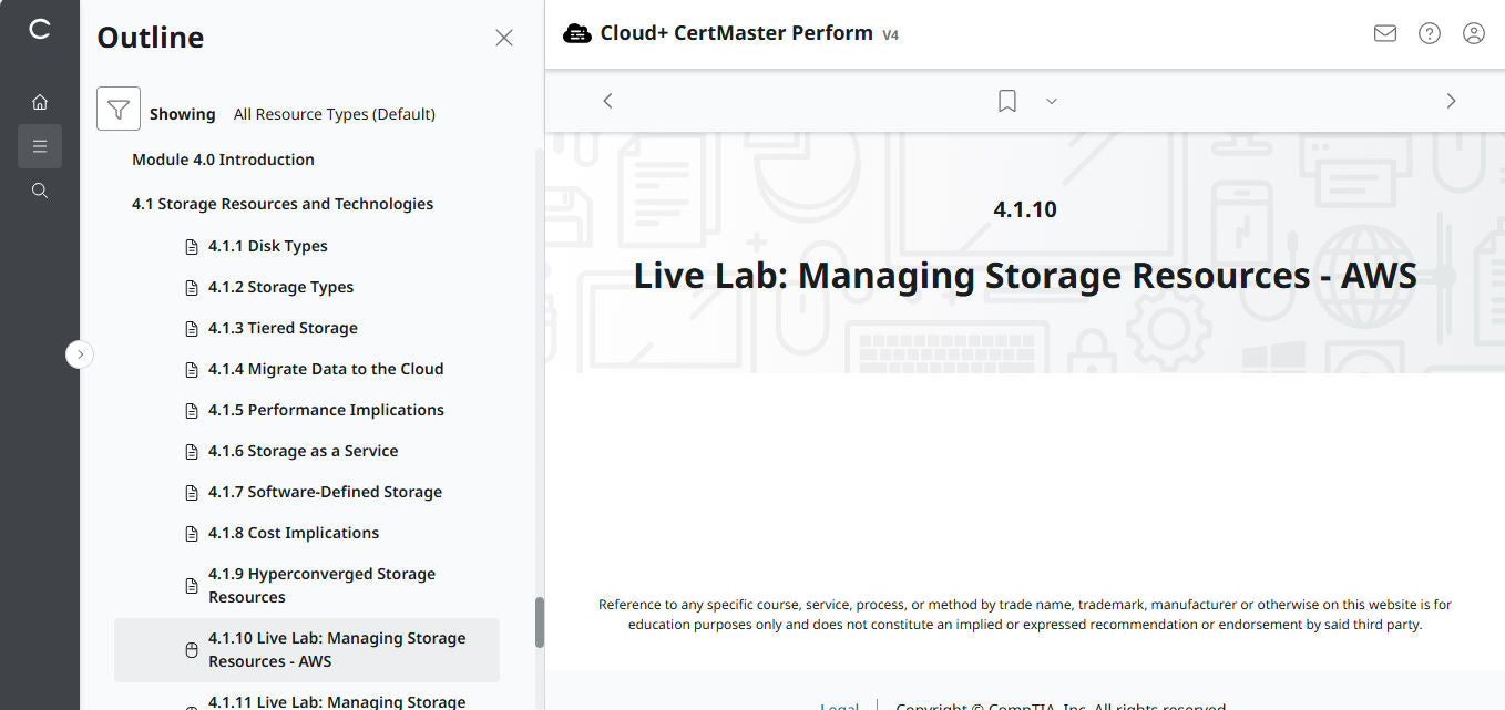 CertMaster Perform de CompTIA Cloud+ (CV0-004)