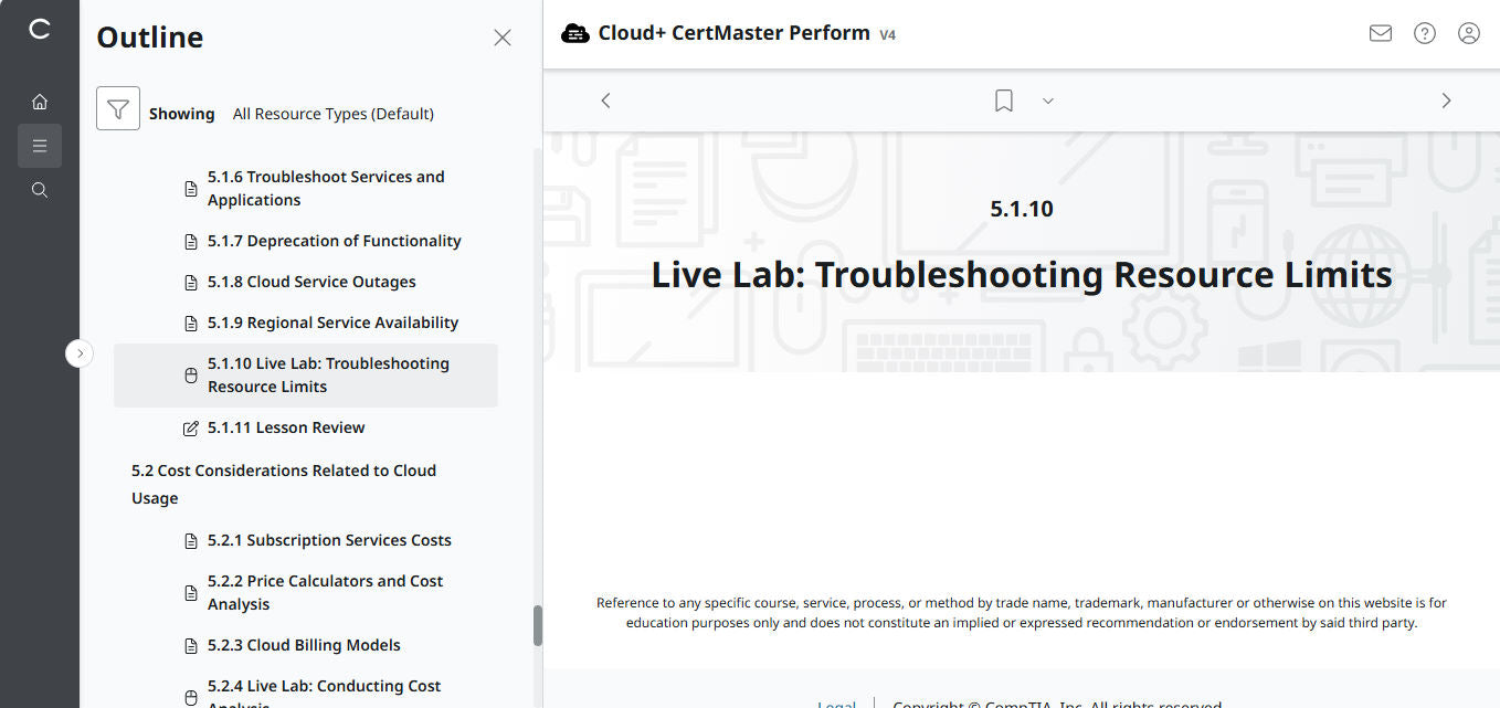 CertMaster Perform de CompTIA Cloud+ (CV0-004)