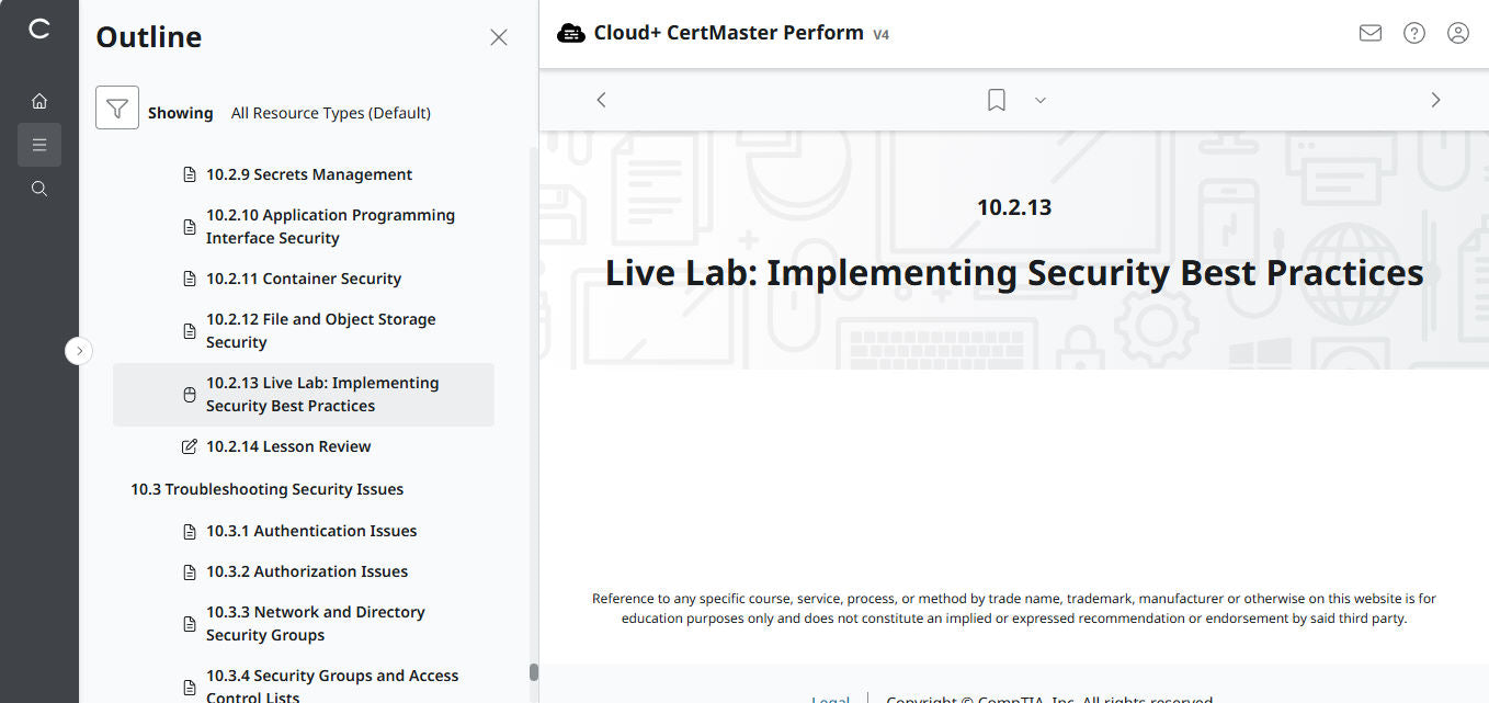 CertMaster Perform de CompTIA Cloud+ (CV0-004)