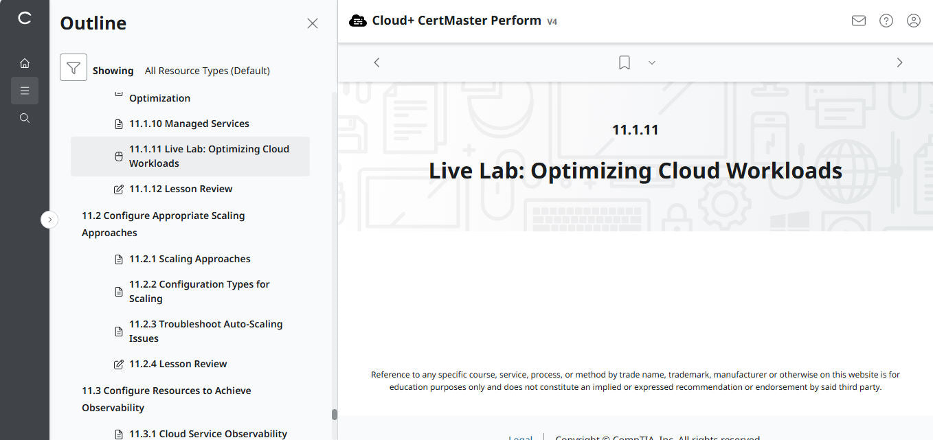 CertMaster Perform de CompTIA Cloud+ (CV0-004)