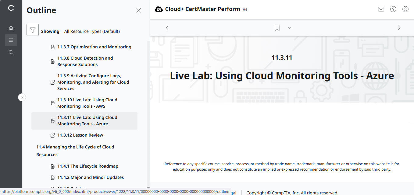 CertMaster Perform de CompTIA Cloud+ (CV0-004)