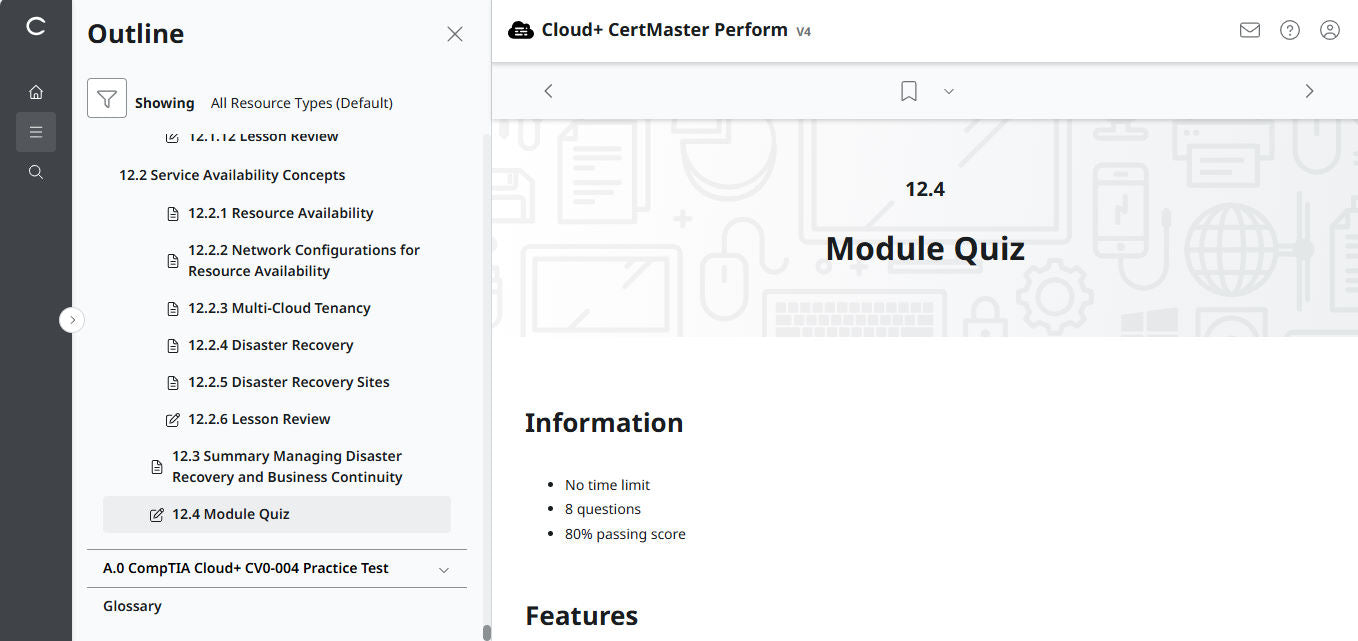 CertMaster Perform de CompTIA Cloud+ (CV0-004)