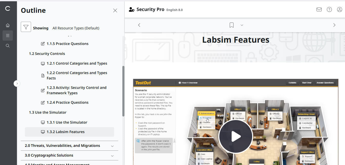 TestOut Security Pro for Security+ (SY0-701) - 12 Month Access
