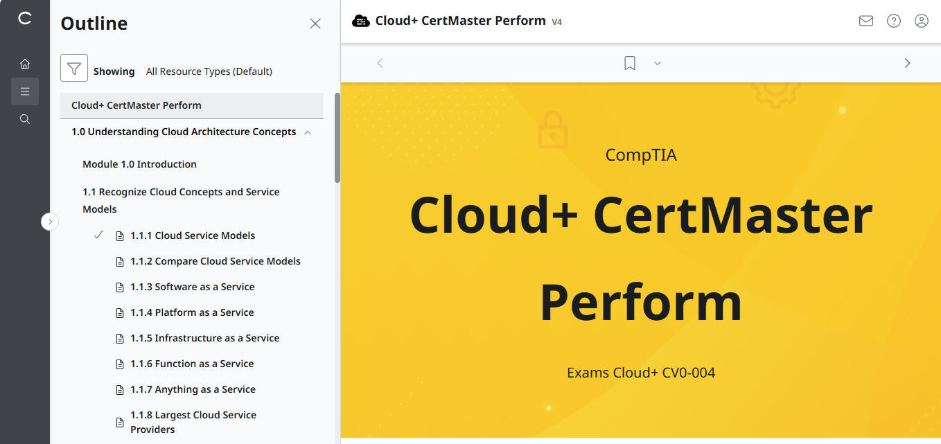 CertMaster Perform de CompTIA Cloud+ (CV0-004)