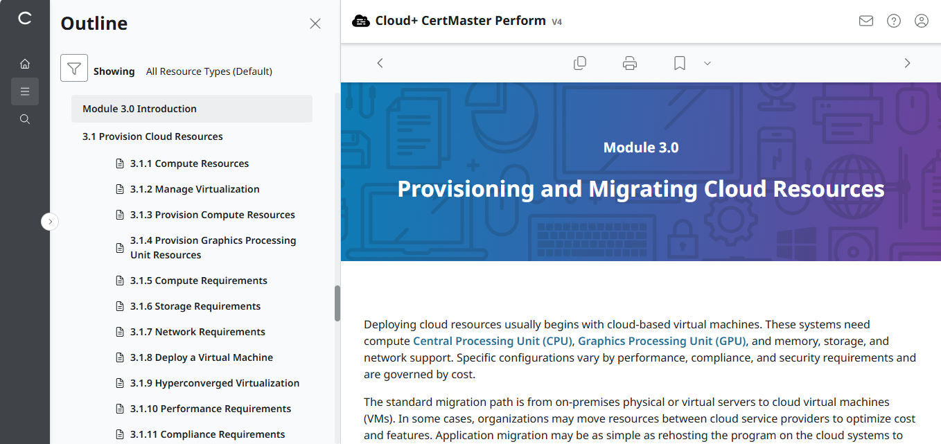 CertMaster Perform de CompTIA Cloud+ (CV0-004)