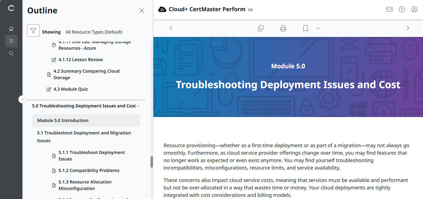 CertMaster Perform de CompTIA Cloud+ (CV0-004)