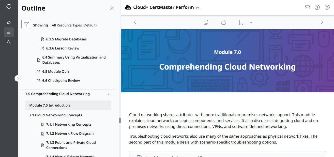 CertMaster Perform de CompTIA Cloud+ (CV0-004)