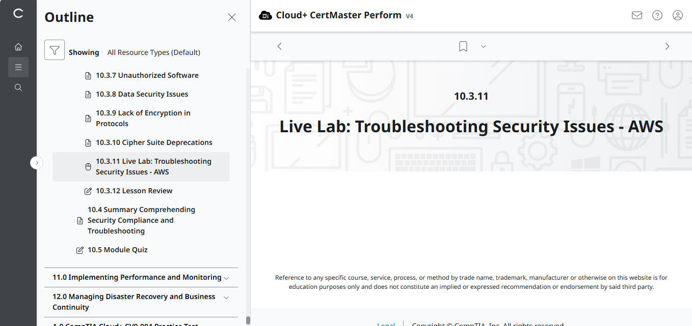 CertMaster Perform de CompTIA Cloud+ (CV0-004)